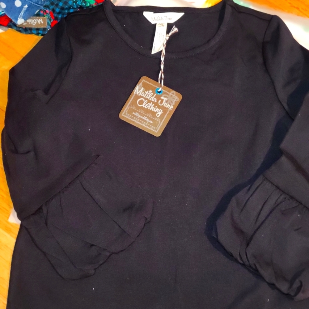 NWT Matilda Jane Girls sz 10 Black Top